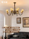 French Mid-Century Style Living Room Chandelier 2025 New American Retro High-End Petal Glass Villa Lobby Lighting Fixtures