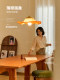 Dengji Original High-End Pendant Light with Cherry Blossom Design, French Cream Style Dining Room Pendant Light, Bedroom Dining Table Flower Pendant Light