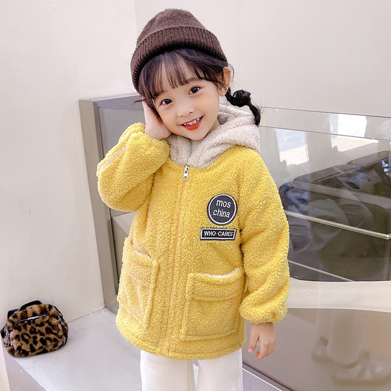 Children's autumn and winter down jacket overalls small, medium and large meals anti-dirty thickened velvet overalls female baby long-sleeved painting apron