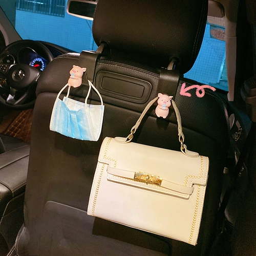 Автомобильный крючок милая сеть красная свиная автомобильная сиденье заднее ряд много -функциональный хранение и хранение, подвесные автомобильные крючки, женщины в машине