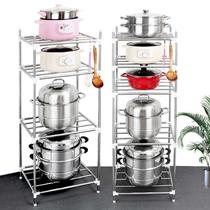 Kitchen shelf Stainless steel floor-standing pot corner storage rack countertop multi-layer pot shelf Household Daquan