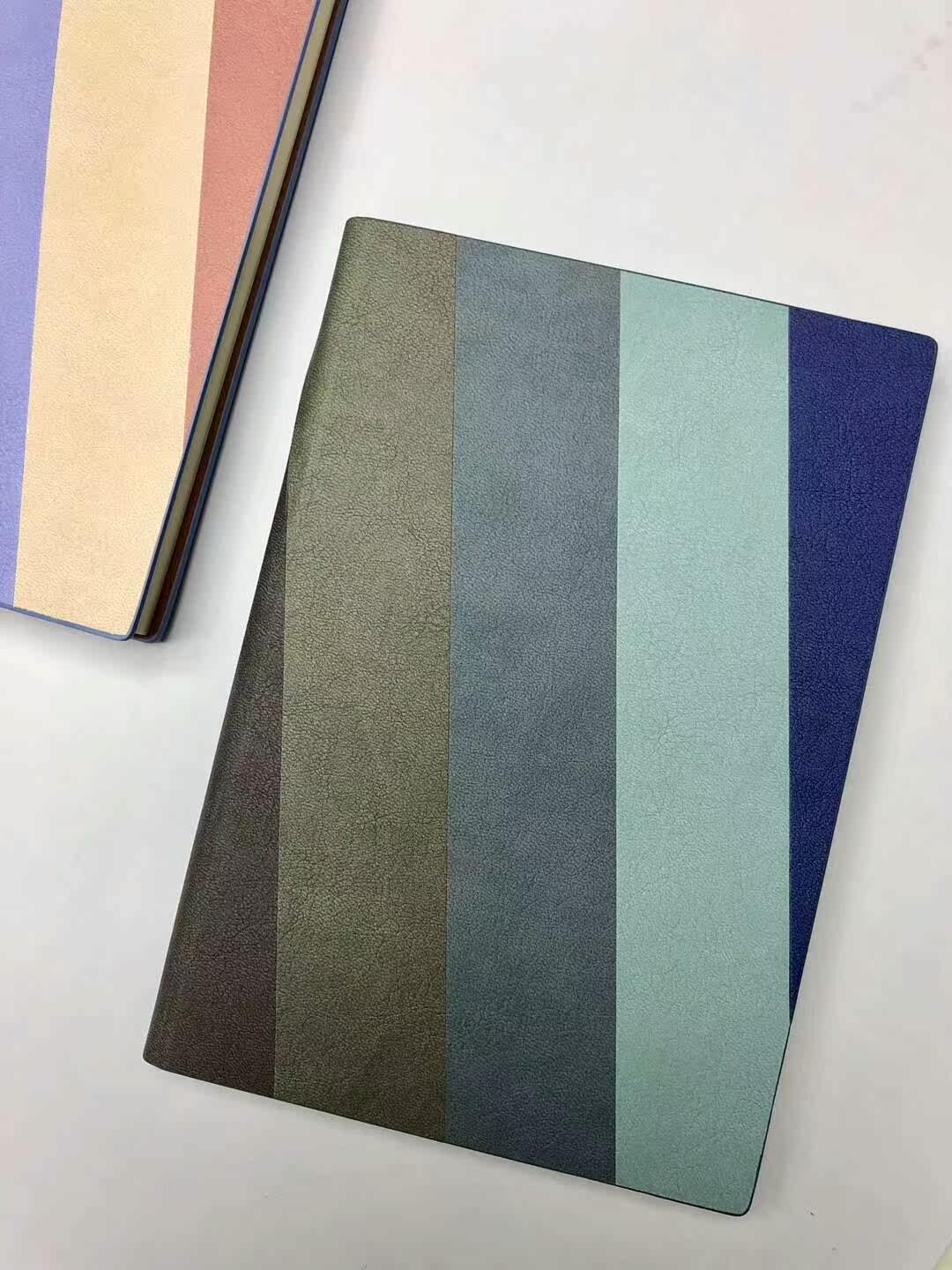 Multicolor splicing PU notebook 25K creative handbook a5 pocket notepad Shanghai manufacturer printed LOGO