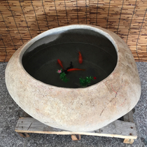  Stone fish tank Outdoor stone trough running water decoration natural rough stone running water fish pond Courtyard pebble flower pot sink