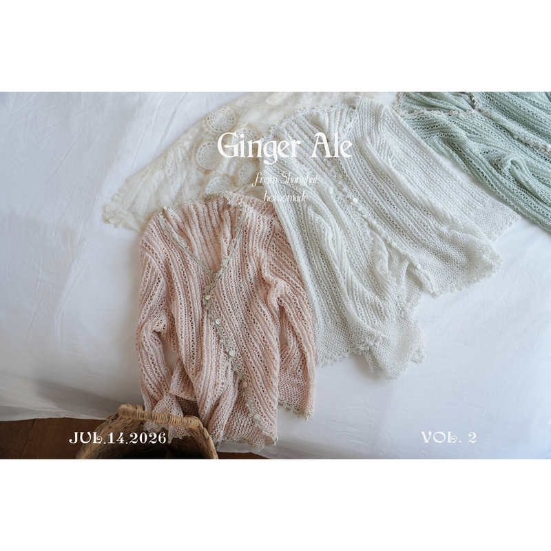Ginger Ale Hand-Crocheted Lace and Paper-Cotton Blend Air-Conditioning Knit Cardigan, Three Colors