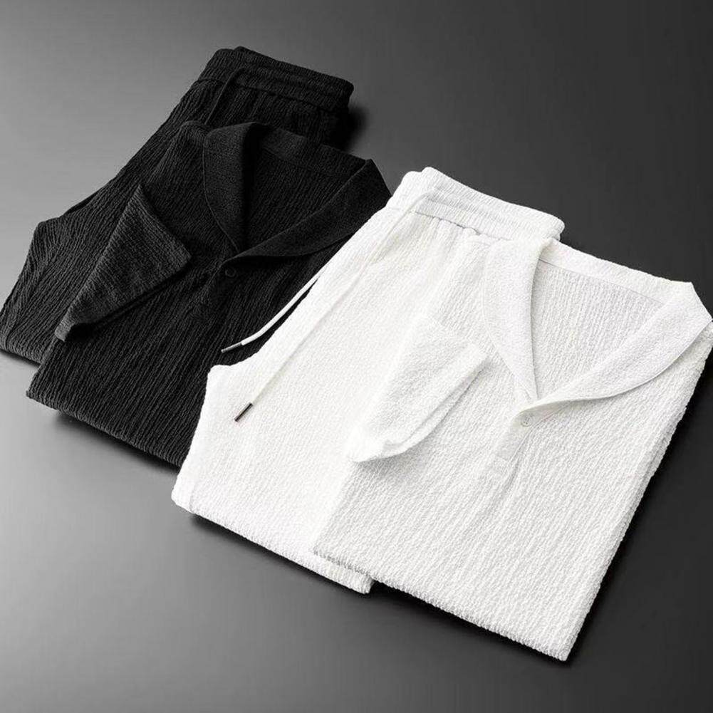 Мода Set en business short sleeve shirts long pants set male clothing