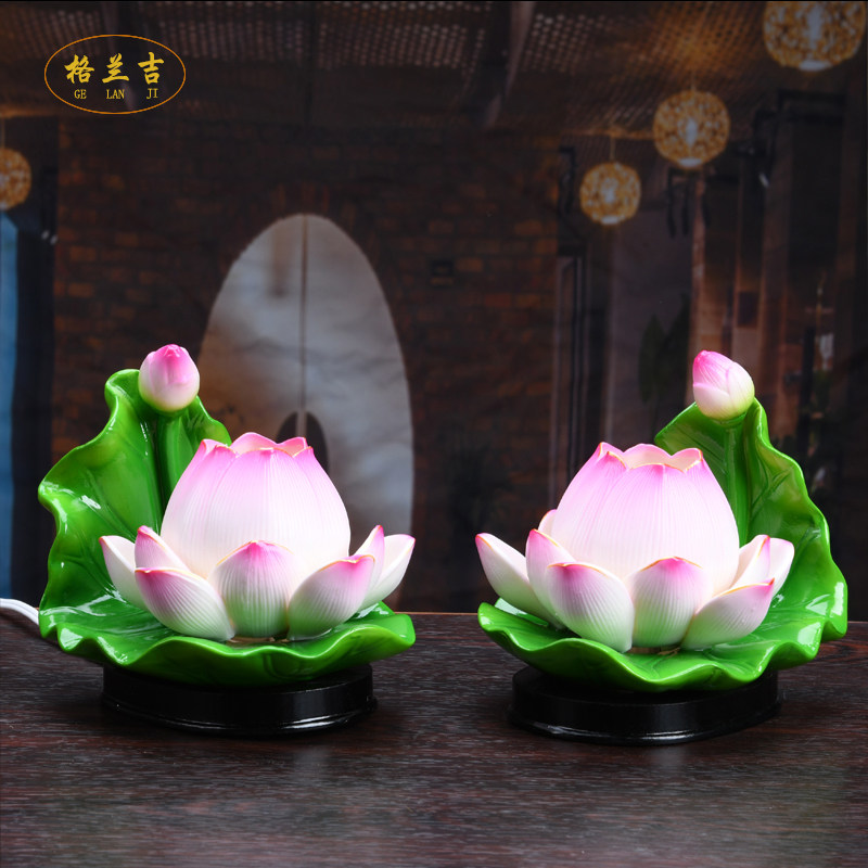 Defied ceramic lotus lantern Buddha with Buddha lamp Buddha Hall decorated led Buddha front light Buddha for lamp lotus lamp Changming lamp