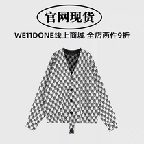 (Official website spot)we11done early spring knitted full printing LOGO wool cardigan double-sided sweater jacket female