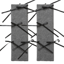 Moxiu bow socks womens spring and autumn pile socks y2k hot girl leg covers ballet style miu dark gray mid-calf socks