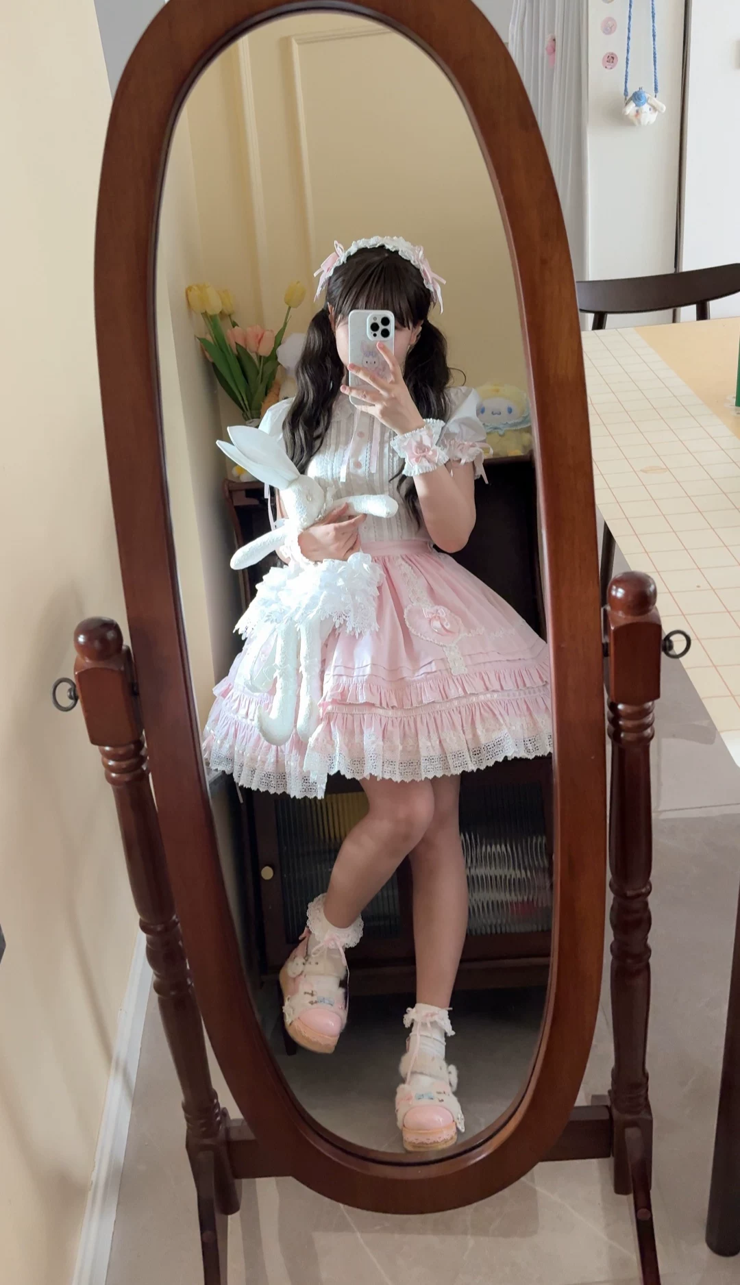 【*兔子的心愿*系列 sk裙现货】Lolita棉布古早爱心口袋