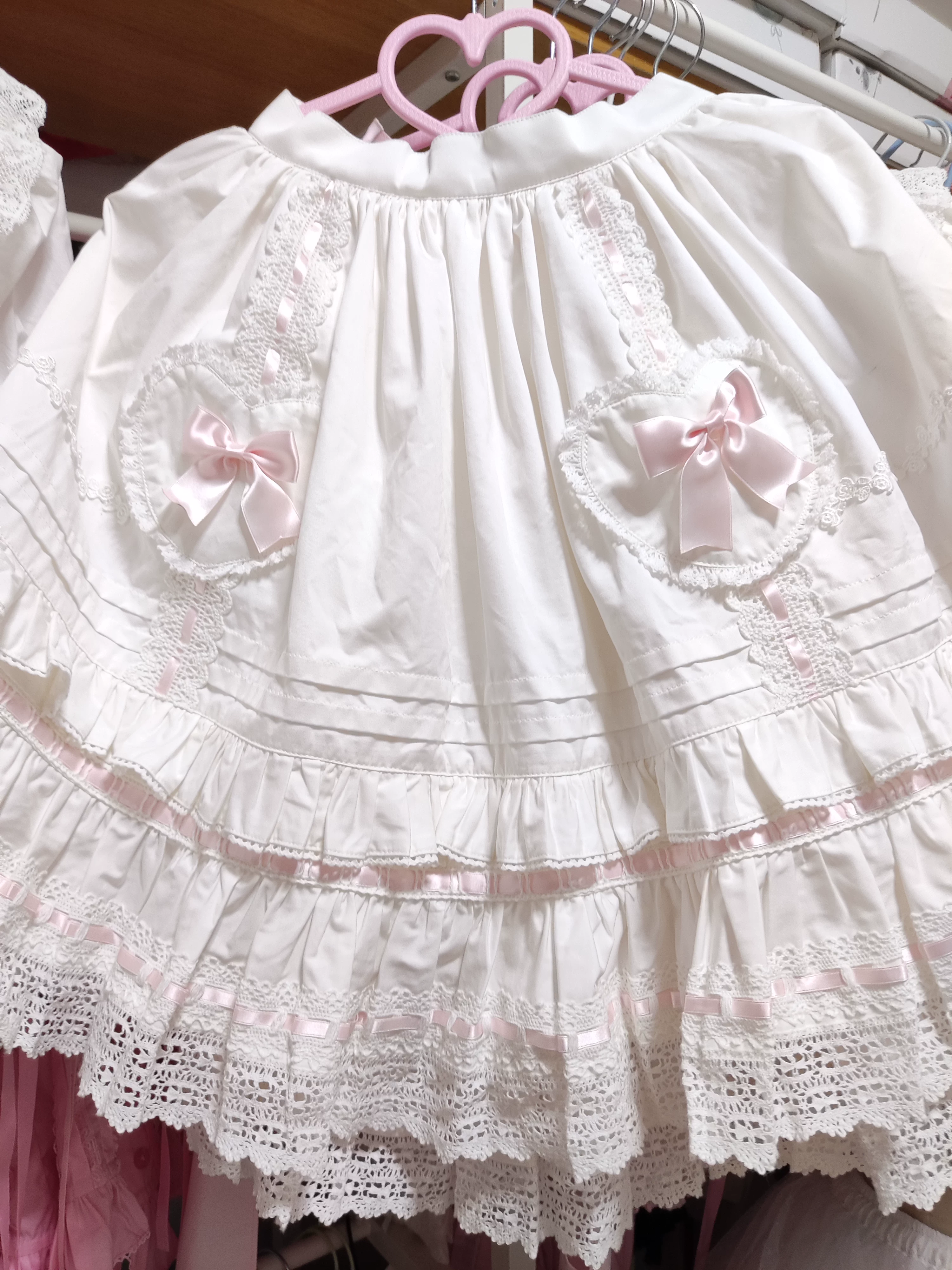 【*兔子的心愿*系列 sk裙现货】Lolita棉布古早爱心口袋