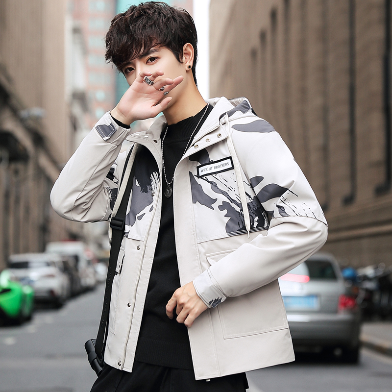 Autumn and winter men's coat 2019 new Korean fashion cargo jacket men's clothes on the spring and autumn handsome casual