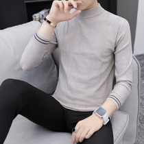 Autumn and winter New Men half turtleneck sweater base shirt pullover middle collar knitwear male student coat trend