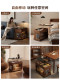 Winterwood Coffee Table, Adjustable and Rotatable, Living Room Slate Movable Side Table, Sofa Side Cabinet, Oak Side Cart, Solid Wood