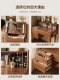 Solid Wood Flip-Top Dressing Table with Hidden Mirror, Small Vintage Bedroom Vanity Desk, Bedside Table, Integrated Dressing Table