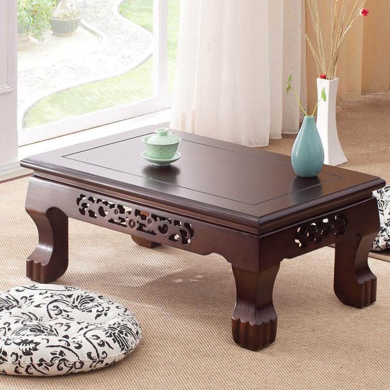Tatami tea table European low table solid wood kang table modern sweat steaming room sun floor bed small short tea table