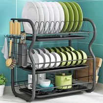 Multilayer floor drain bowls shelf kitchen shelve table top dishes Dishes Containing deviner cabinets to put bowls tray cutlery items