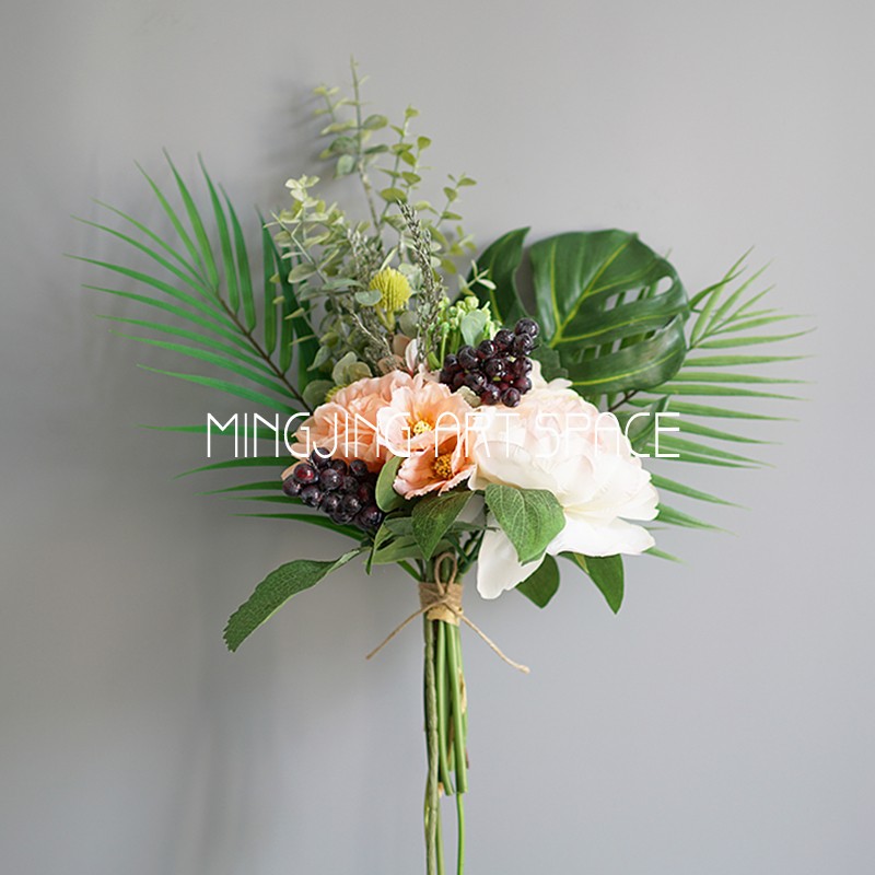 ins Nordic vase simulation bouquet hand bouquet set Home bed and breakfast dining room decoration floral decoration ornaments