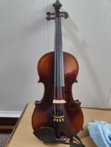 All solid wood natural pattern violin hand-painted and hand-polished Patterned violin solid wood grain handle