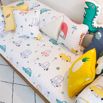 Rain Duo Cartoon All Cotton Sofa Cushion All Season Universal Sofa Cover Cloth Art Non-slip Living-room Sofa Towels Back Towels Customize