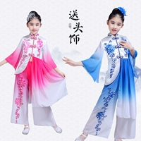 Trang phục múa cho trẻ em cổ điển Trung Quốc phong cách Trung Quốc thanh lịch guzheng cô gái sứ trắng xanh áo khoác trẻ em 10 tuổi