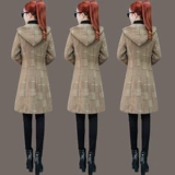 Бархатное демисезонное шерстяное пальто, утепленная длинная куртка, 2021 года, подходит для подростков, средней длины