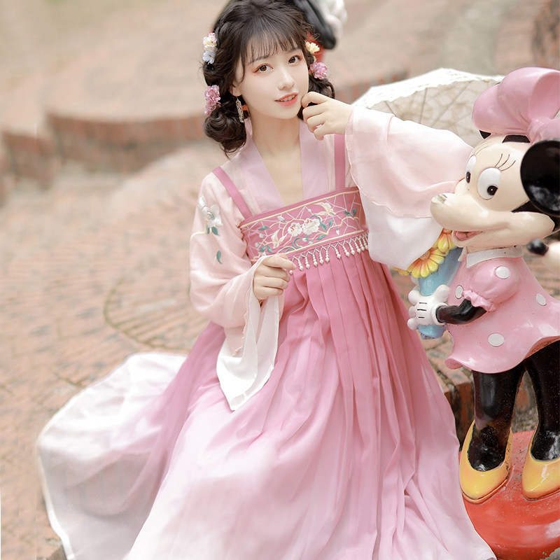Yunshang original small Hanfu female improved daily Han element dress summer style fairy chest-length skirt ancient costume