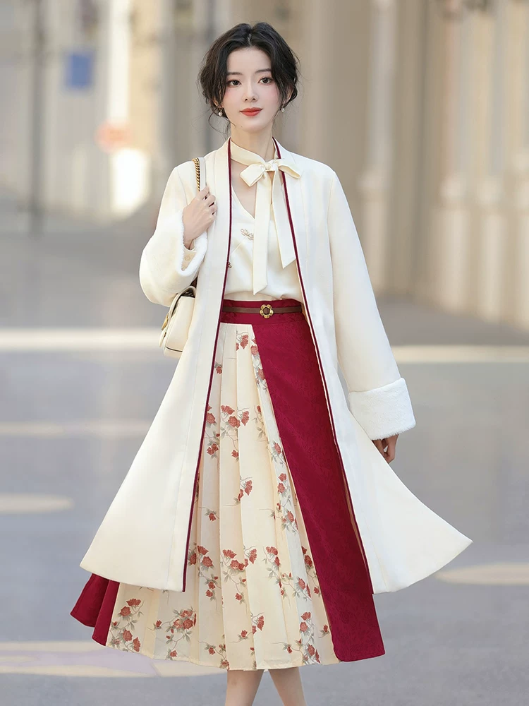ПодлиннаяHanfu, блузка, юбка, осенняя куртка, набор, китайский стиль