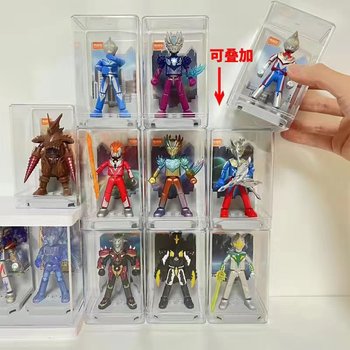 奥特曼展示盒手办盲盒收纳盒透明公仔模型卡片布鲁可积木展示架子