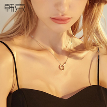 Hankyo titanium steel cold style simple circle Net red necklace female tide ins choker sexy titanium steel color gold jewelry
