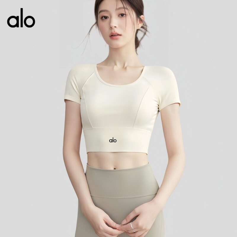 Aio Yoga Clothes for Women 2026 New Summer High-End Fitness Clothes Pilates Suit Short-Sleeved Top with Chest Pad Aio Yoga Clothes for Women 2026 New Summer High-End Fitness Clothes Pilates Suit Short-Sleeved Top with Chest Pad
