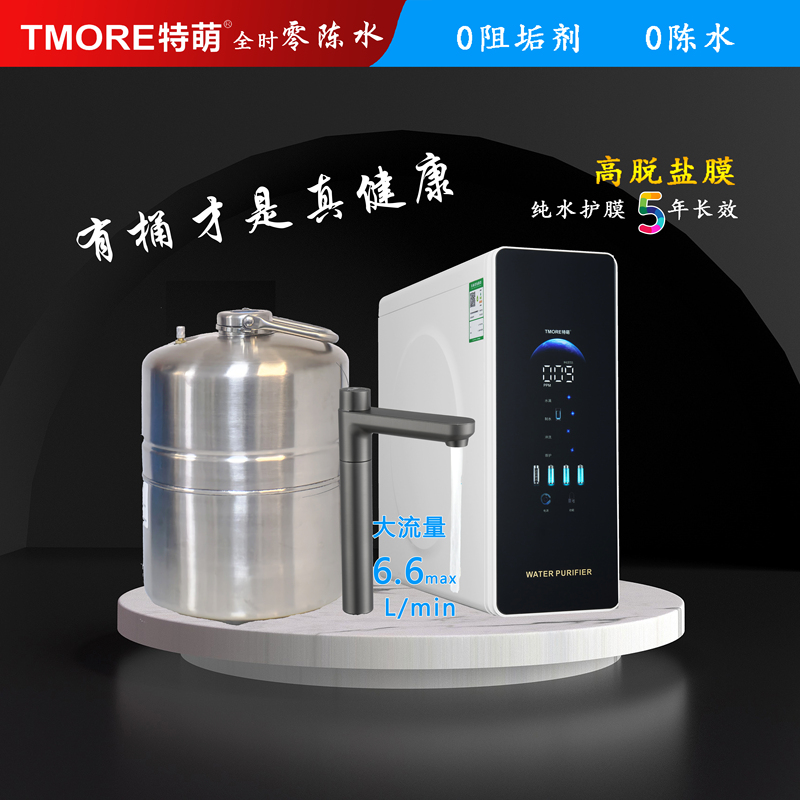 Tmore Special Cute 600 New Stainless Steel 2026 Model Zero Water Stagnation Zero Scale Inhibitor Water Purifier Universal Filter Cartridge Reverse Osmosis