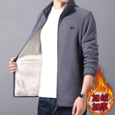 秋冬长袖开衫卫衣男士爸爸装上衣修身外套