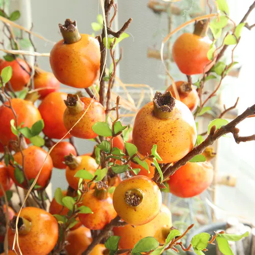 Симуляция граната фруктов Длинные ветви, падающие на землю симуляция цветочные фальшивые цветочные украшения.