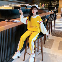 Girl Autumn Clothing Suit 2022 New Ocean Gas Korean Version Girl Spring Autumn Childrens Tennis Red Burst Sports Two Sets of Tide