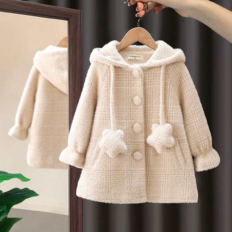 Girl's autumn winter clothing 2022 new CUHK children's mink suede thickened, what about the long version of the fur coat in the palate?