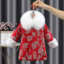 Girls Bayern New Year uniforms 2022 new winter clothing childrens dress Chinese wind dresses plus suede foreign gas Tang dress qipao skirts