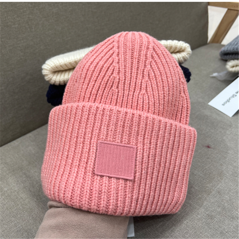 Channel Goods Pure Wool Ac Nordic Square Smiley Face Hat for Women Autumn and Winter Warm Knit Hat Couple's Beanie