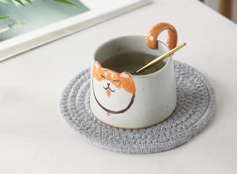 TaoXiChuan firewood dog mugs Japanese cartoon creative jingdezhen ceramic dog cup coffee cup a birthday present