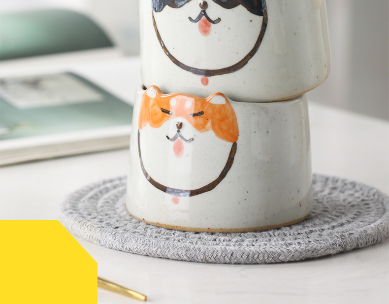 TaoXiChuan firewood dog mugs Japanese cartoon creative jingdezhen ceramic dog cup coffee cup a birthday present
