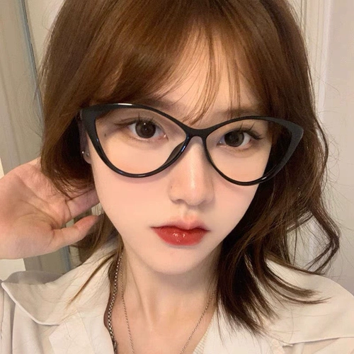 Retro Cat Eye Black Frame тонкая лицевая маска маска тонкая и ближе к очкам, женскому квадратному лице, европейскому и американскому зеркальному рамку
