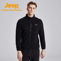 JEEP fleece men outdoor autumn and winter cardigan velvet jacket thick inner warm windproof jacket