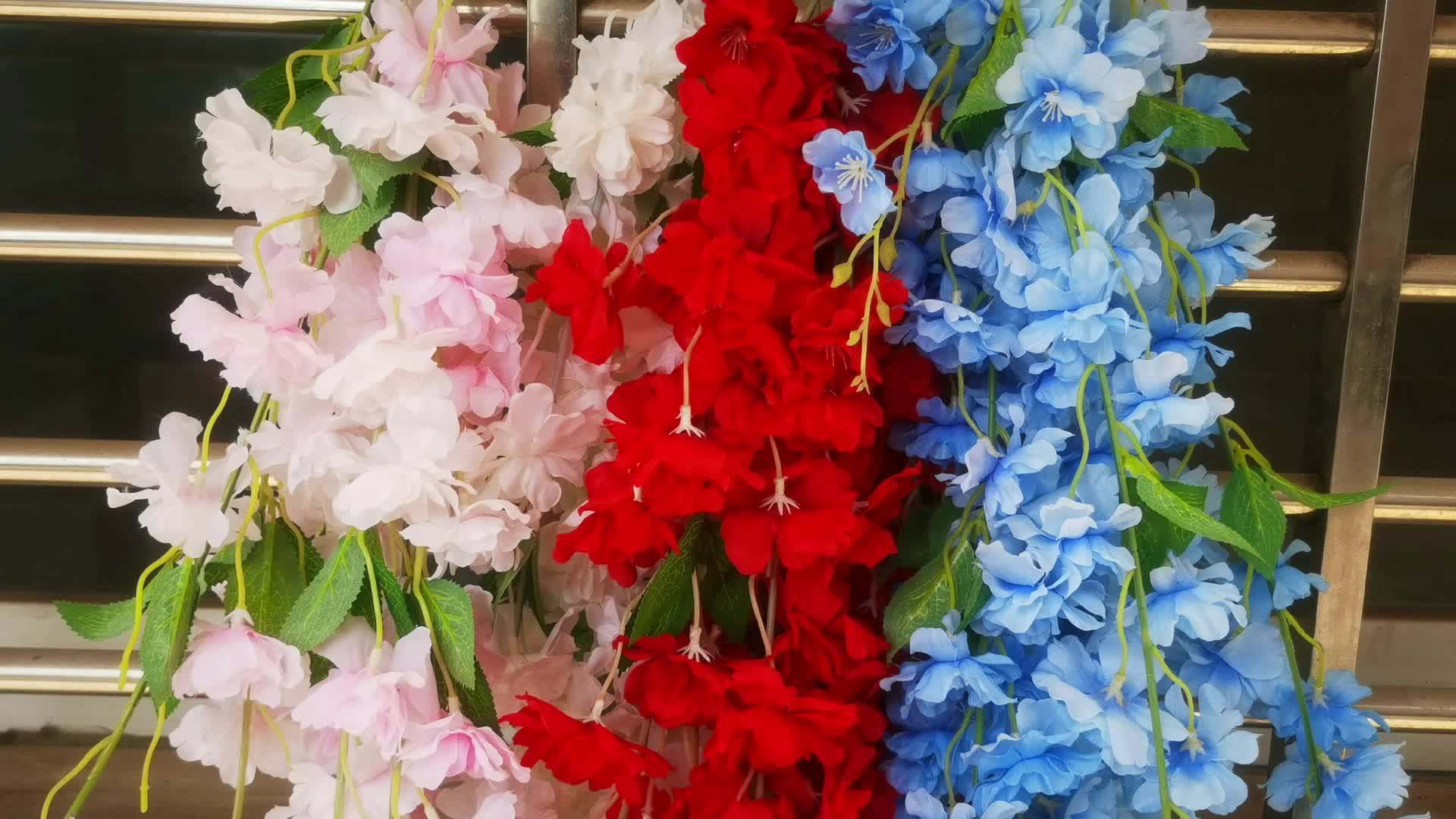 Wholesale Colorful Wedding Silk Artificial Wisteria Flower Hanging Vine