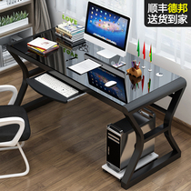  Simple desktop computer table Home bedroom game e-sports table Learning desk Tempered glass computer table Economical