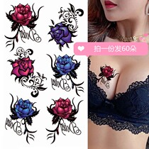 Sexy 1 year body small pattern sticker with a tattoo sticker waterproof female persistent rose-covered scarlet