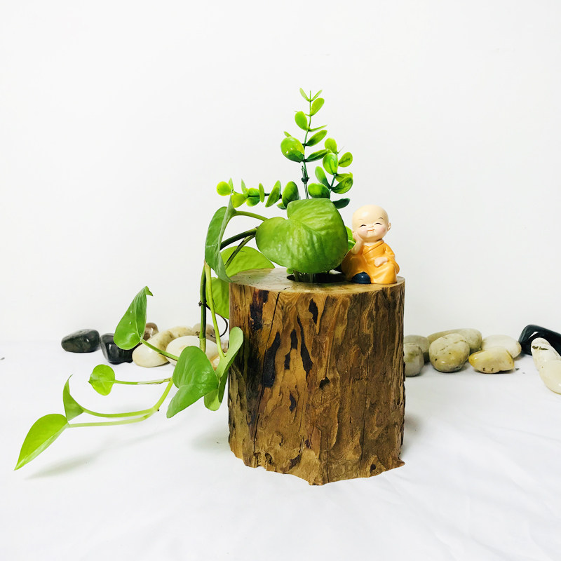 Minjuku wood flower inserts small floral book room table top decoration pendulum decorated tea path Zen Idea solid wood drying flower insertion vase