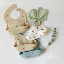 Korea ins baby eating bib childrens meal pocket baby saliva towel childrens silicone bib anti-dirty artifact