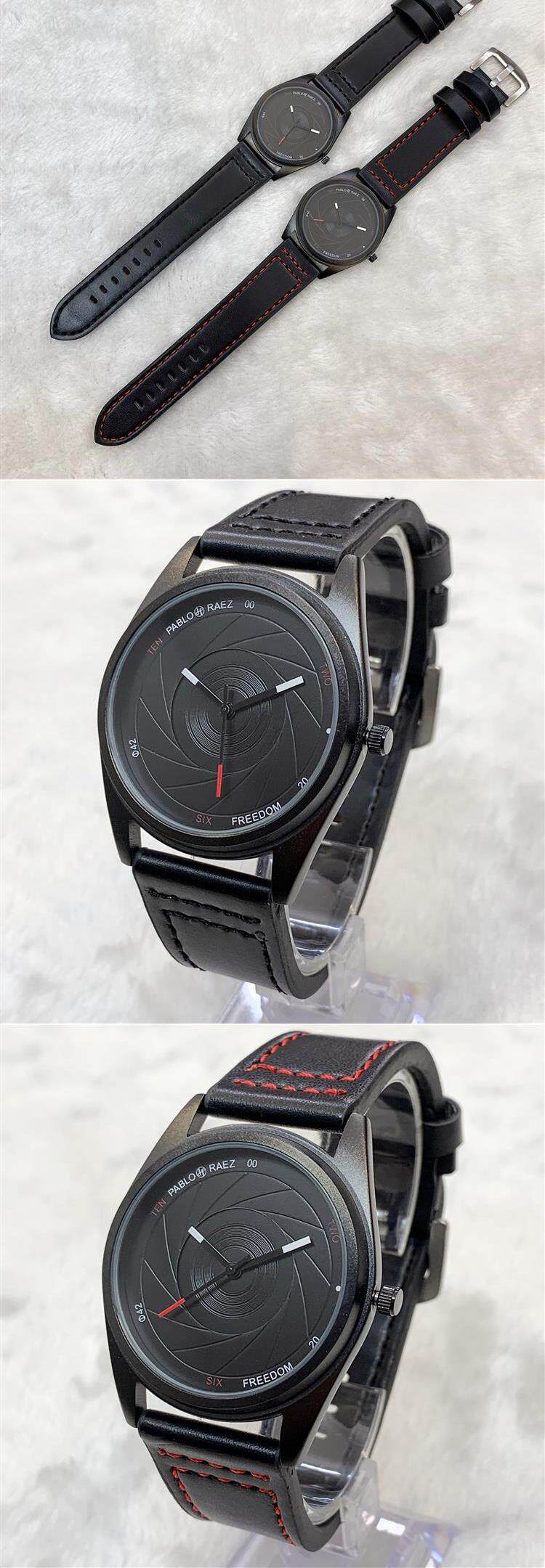 Ceinture personnalisée pour hommes, technologie noire, belle montre à Quartz étanche, Style Simple_voghion.com