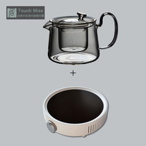 Touch Miss transparent heat-resistant glass teapot thickened high temperature filtered heated tea cooker bubble teapot