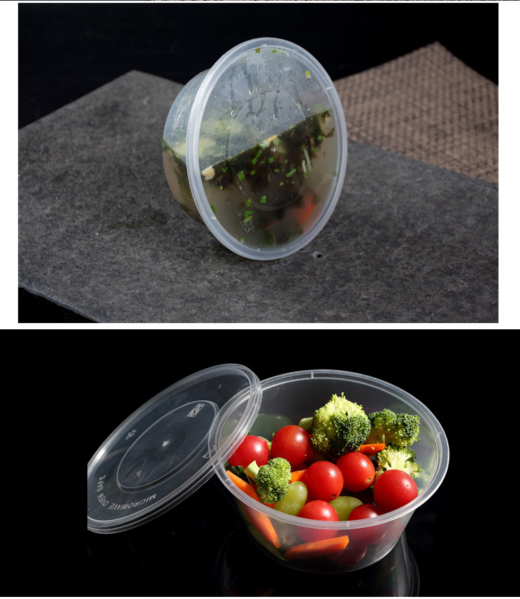 Одноразовые Коробка для ланча круглый 1250/1500/1750/2000ml пластик Вывод быстрого питания легко тюк коробка для завтрака 