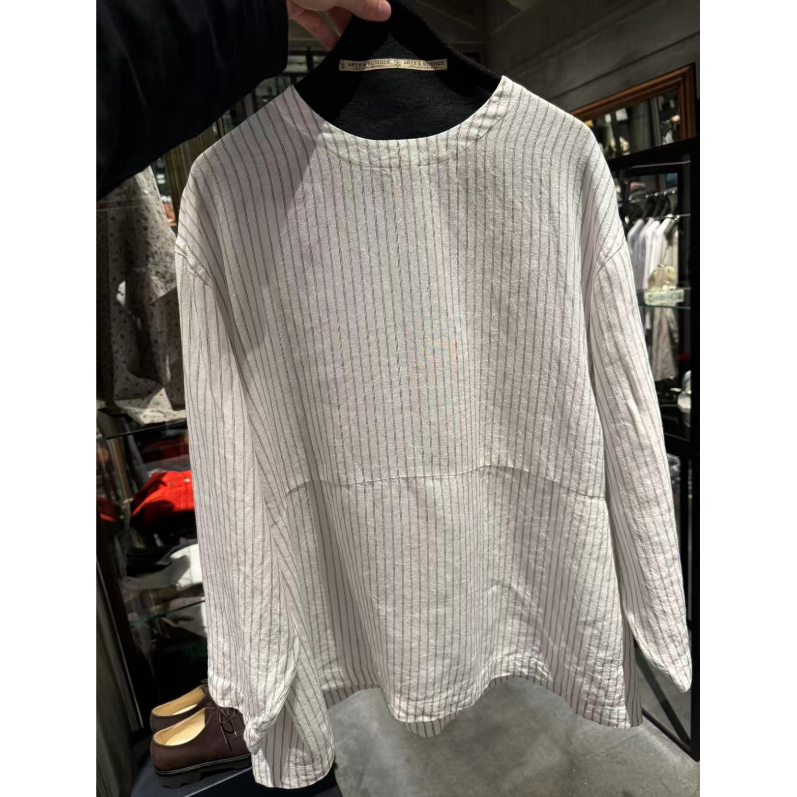 arts a&s 日本代购side tuck peplum blouse 亚麻棉混纺罩衫评价- 淘宝网